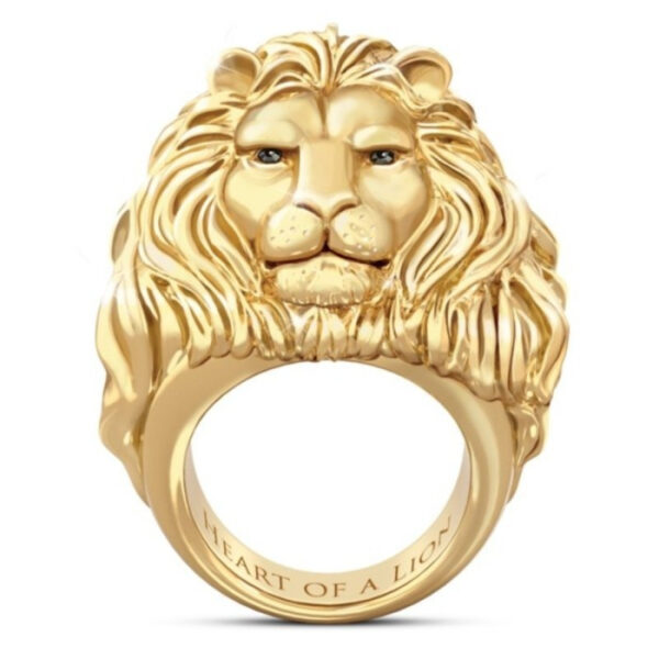 Lion's Head Animal Pattern Alloy Ring - Image 2