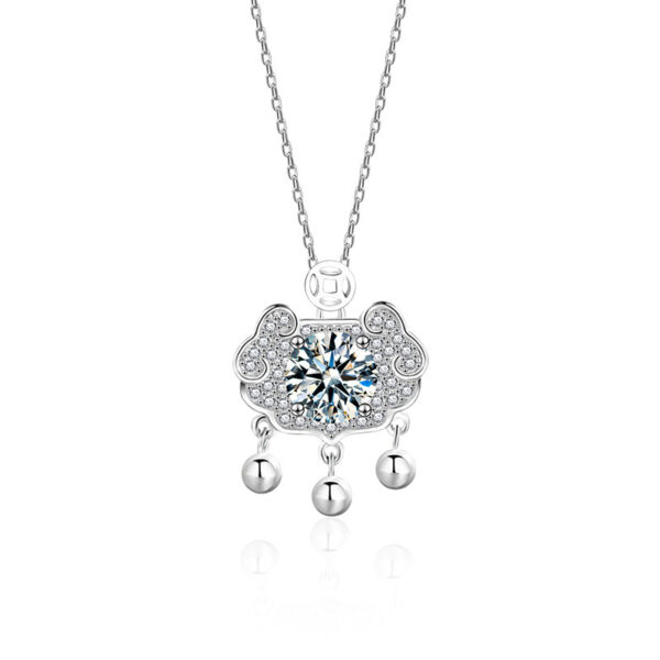 Simple Moissanite Ruyi Safety Lock Necklace - Image 2