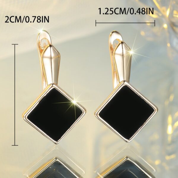 Minimalist Black Oil Dripping Diamond Ear Clip - Image 2