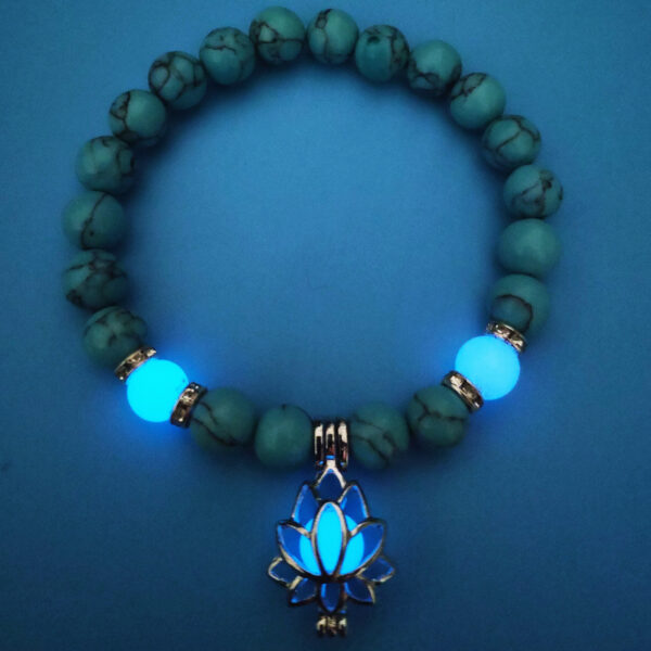 Energy Luminous Lotus Natural Stone Bracelet Yoga Healing Luminous Glow In The Dark Charm Beads Bracelet For Men Women Prayer Buddhism - Image 10