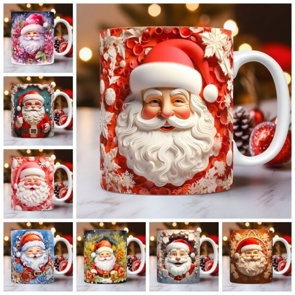 Creative 3D Christmas Ceramic Mug Unique Space Design Snowman Santa Coffee Cup Tea Milk Mug Christmas Gifts For Kids Adults Kitchen Gadgets - Image 4