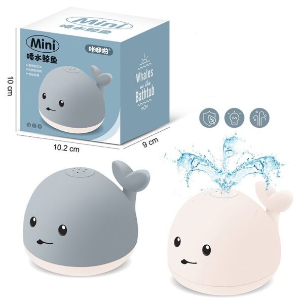 Baby Cute Cartoon Whale Floating Spraying Water Bath Toys With Light Music LED Light Baby Toys - Image 4