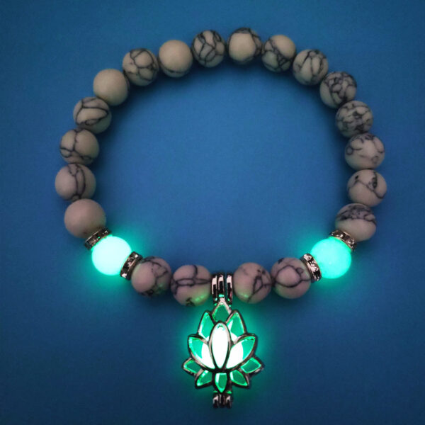 Energy Luminous Lotus Natural Stone Bracelet Yoga Healing Luminous Glow In The Dark Charm Beads Bracelet For Men Women Prayer Buddhism - Image 4