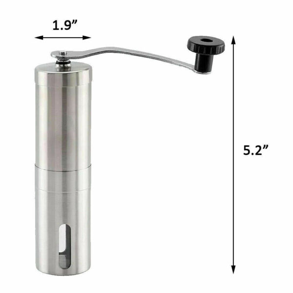 Home Portable Manual Coffee Grinder Stainless Steel with Ceramic Burr Bean Mill - Image 6