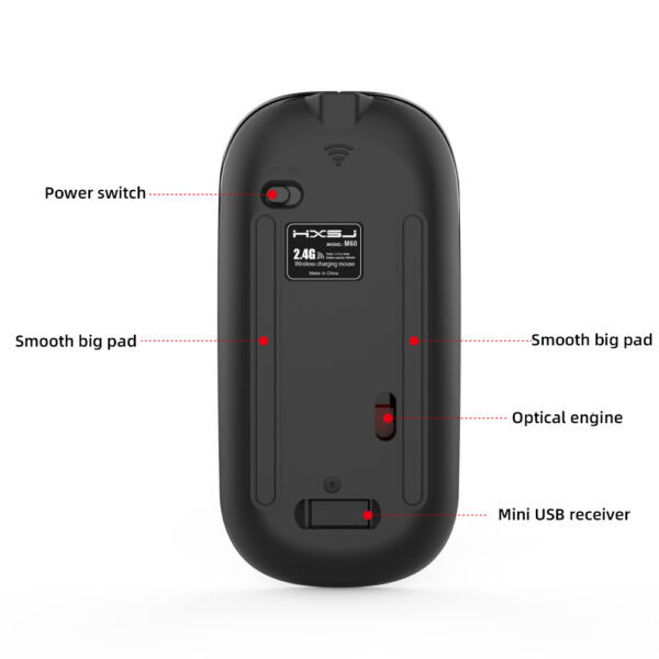 M60 Rechargeable Wireless Mouse Mute Mouse - Image 4