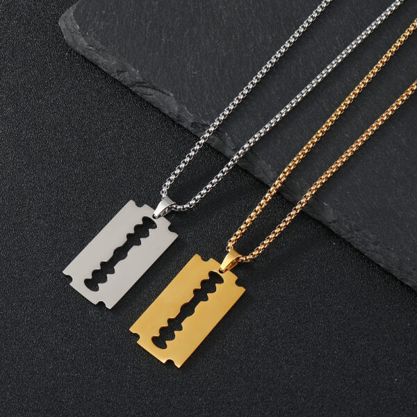 Cutting Blade Pattern Titanium Steel Necklace