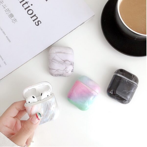 Compatible with Apple, White Marble Case for Airpods Earphone Case - Image 4