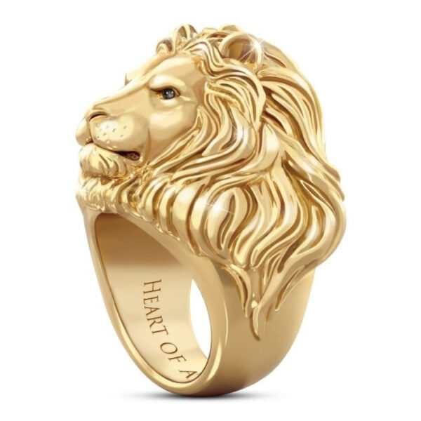 Lion's Head Animal Pattern Alloy Ring - Image 3