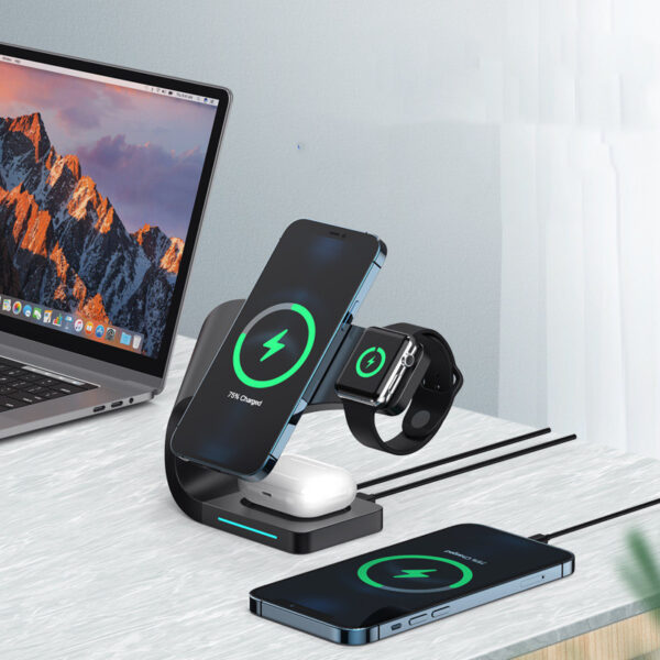 Multi-function Charging Stand Magnetic Wireless Charging 15W Fast Charging - Image 4