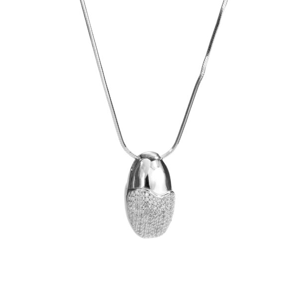 Simple Entire Sterling Silver Diamond-studded Necklace Women - Image 4