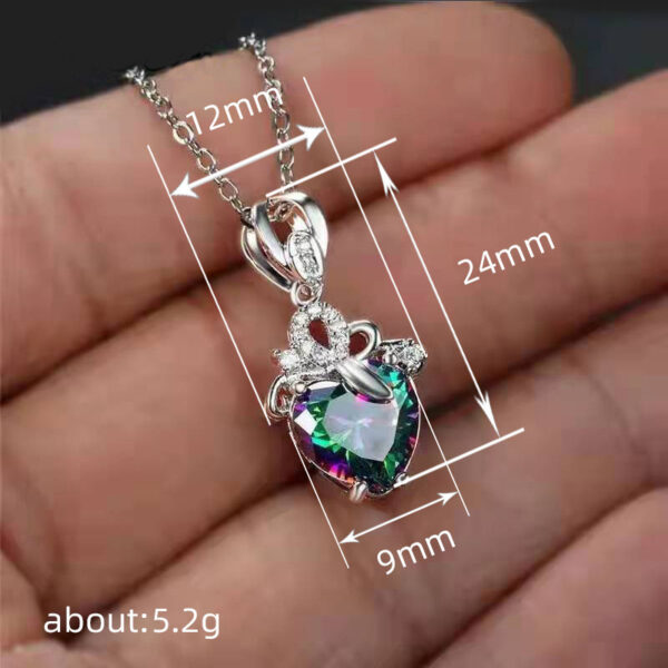 Fashion Love Pendant Necklace Heart-shaped Zircon Women's - Image 2