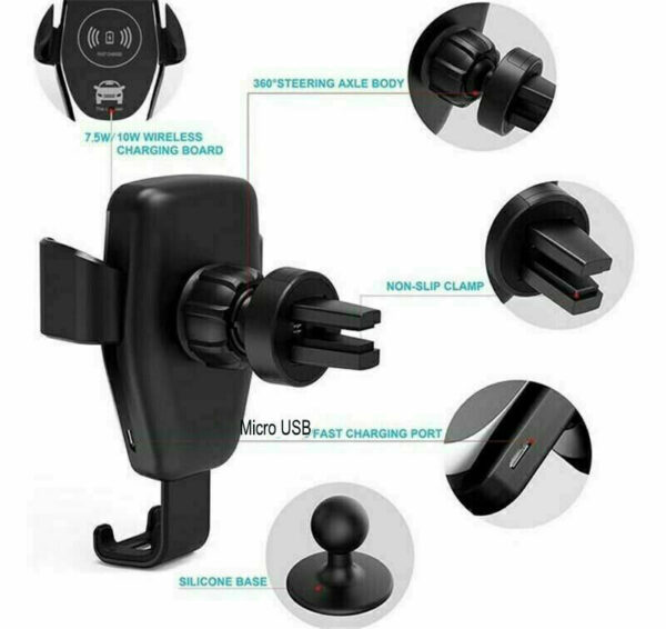 10W QI Wireless Fast Car Charger Mount Holder Stand Automatic Clamping Charging - Image 8