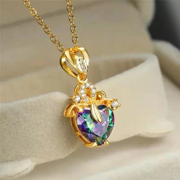 Fashion Love Pendant Necklace Heart-shaped Zircon Women's - Image 4