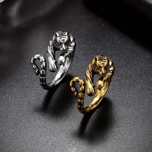 Tiger Open Ring Alloy Personality Retro - Image 6