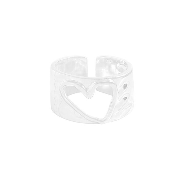 Special-interest Design Irregular Hollow-out Love Heart-shaped Ring - Image 4