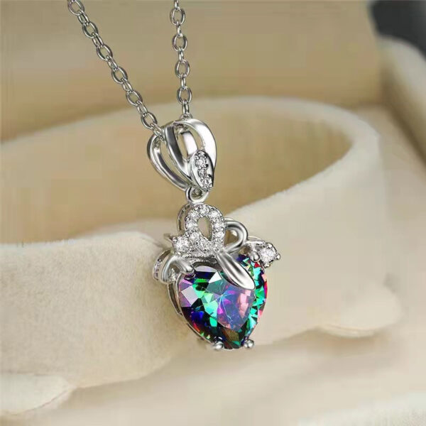 Fashion Love Pendant Necklace Heart-shaped Zircon Women's - Image 6