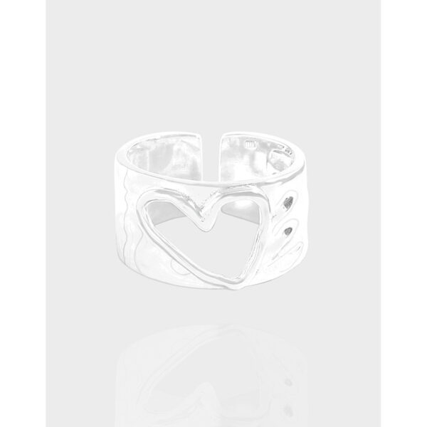 Special-interest Design Irregular Hollow-out Love Heart-shaped Ring - Image 2