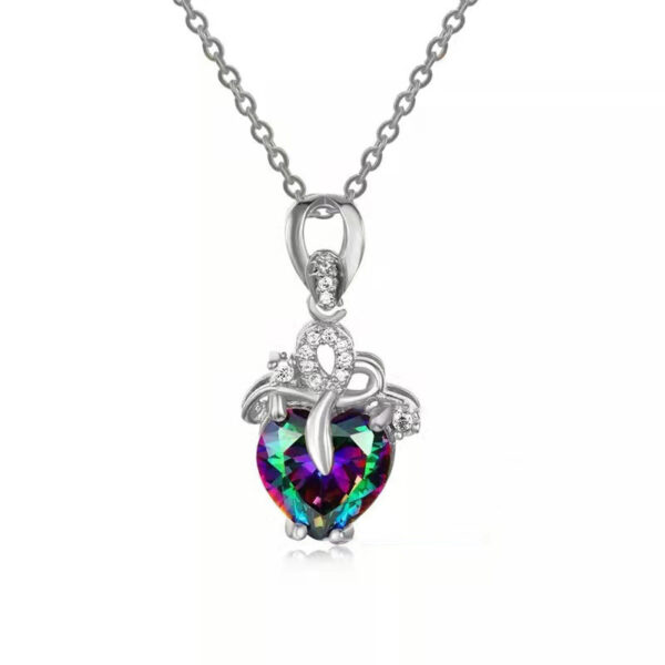 Fashion Love Pendant Necklace Heart-shaped Zircon Women's - Image 5