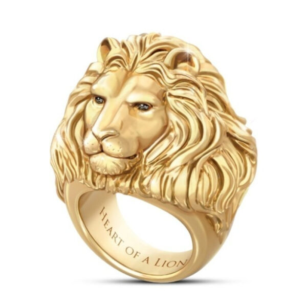 Lion's Head Animal Pattern Alloy Ring - Image 4