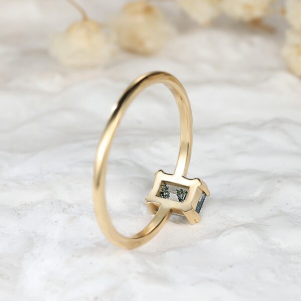 Fashion Retro Rectangular Water Plants Agate Ring - Image 4