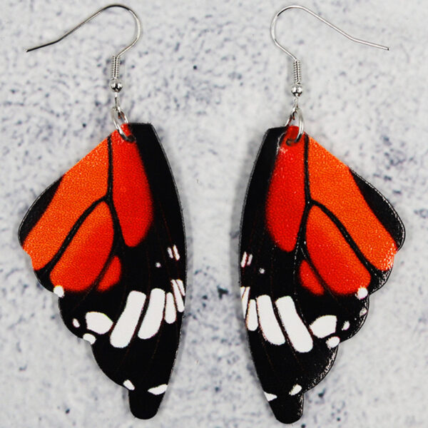 Butterfly Leather Earrings Bionic Wings Pattern Symmetrical Duplex Printing - Image 5