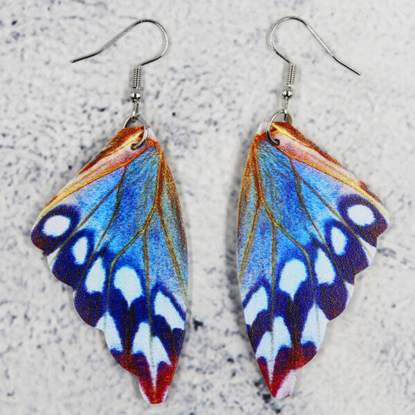 Butterfly Leather Earrings Bionic Wings Pattern Symmetrical Duplex Printing - Image 8