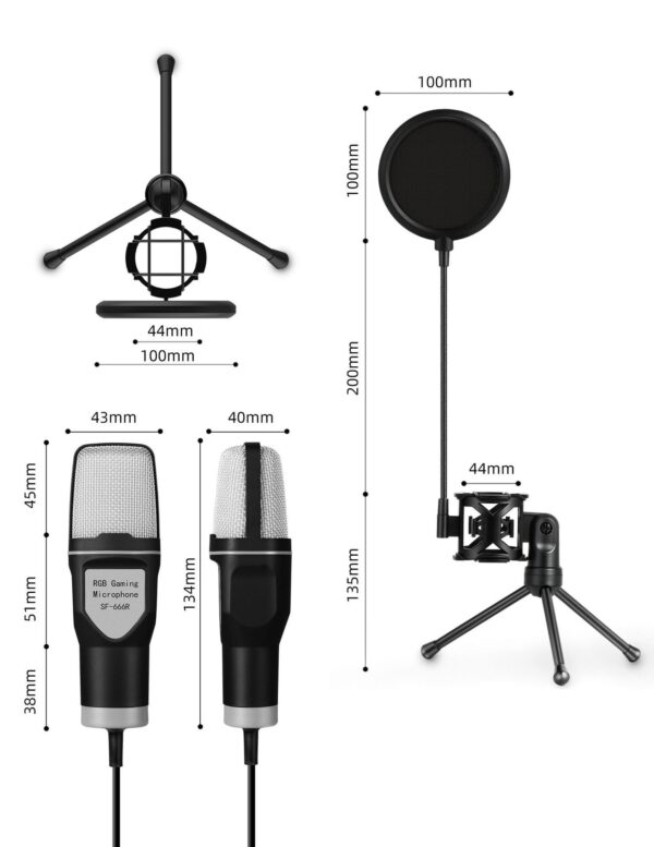 Clear Full RGB Capacitor Esports Gaming Desktop Microphone Computer Microphone - Image 6